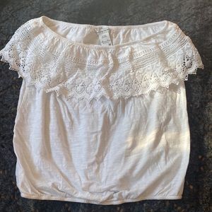 American tag cropped top opened shoulders size M
